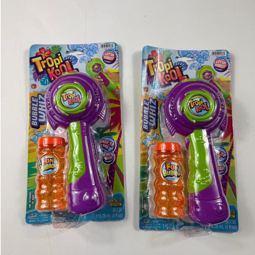 Ja-Ru Tropi Kool Bubble Whiz Toy Blower Kids Purple Green New LOT 2
